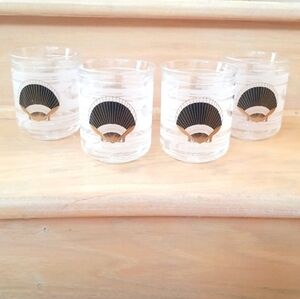 Vintage Culver Seashell Acrylic Double Old Fashioned Glasses and Matching Tray